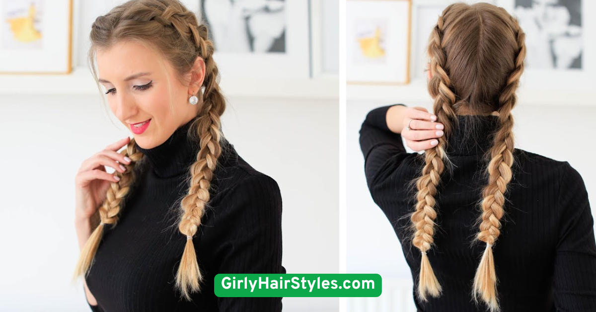 Loose Dutch Braids with Face-Framing Strands