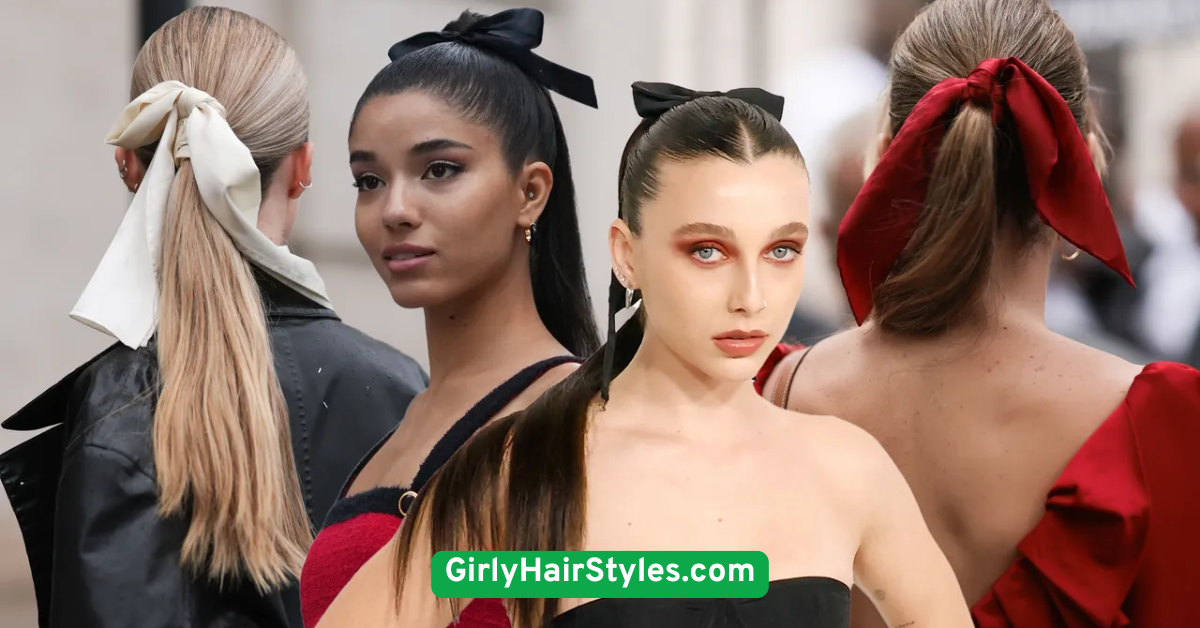 Low Twisted Bun with Satin Bow