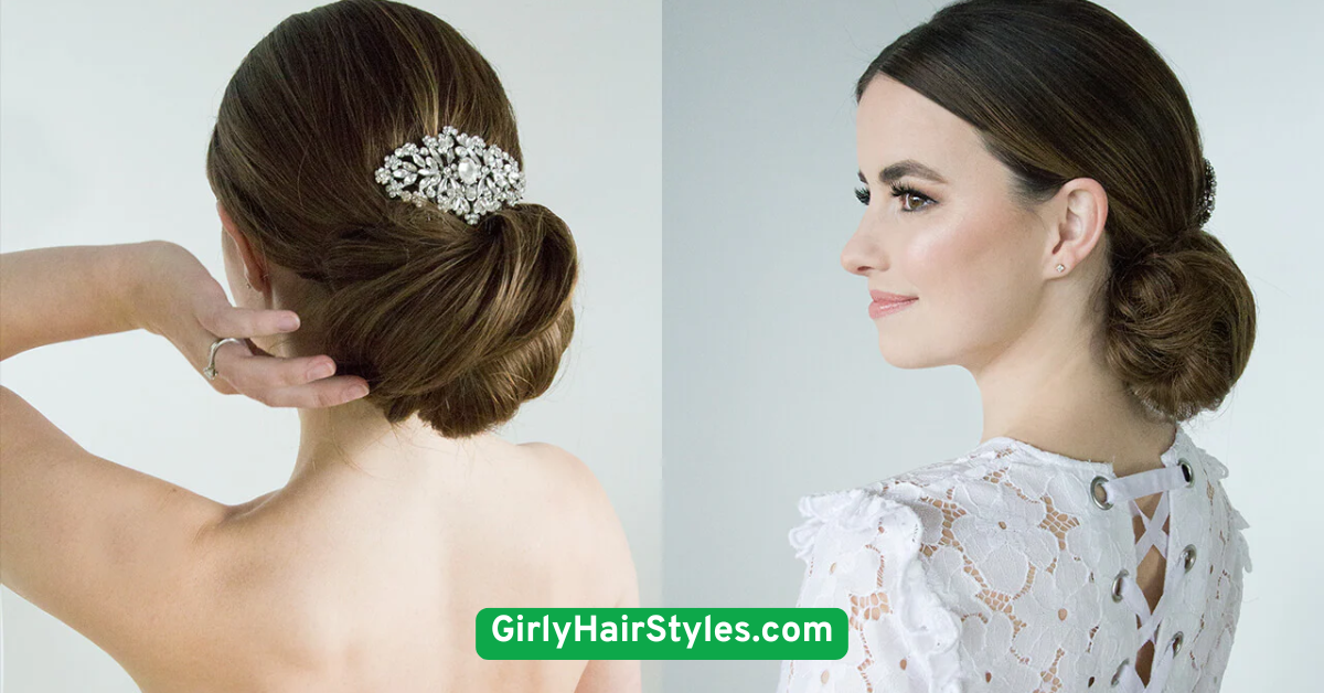 Side Swept Bun with Pearls