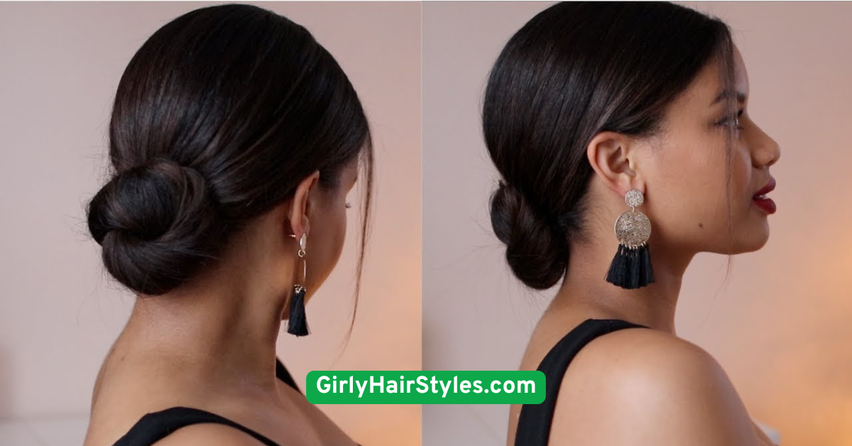 Sleek Center-Parted Low Bun