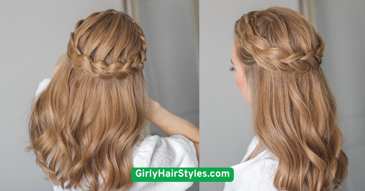 Braided Crown with Loose Hair
