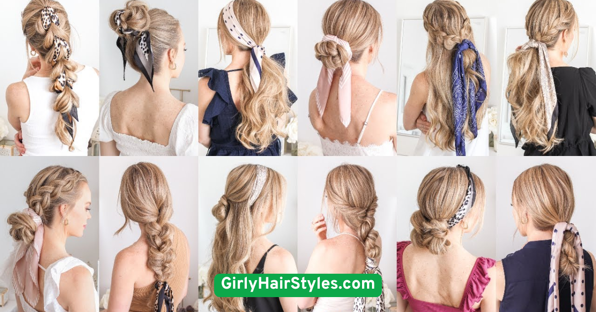 Scarf-Wrapped Braided Ponytail