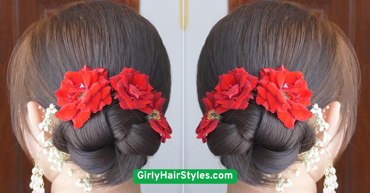 Side Bun with Flower Clip