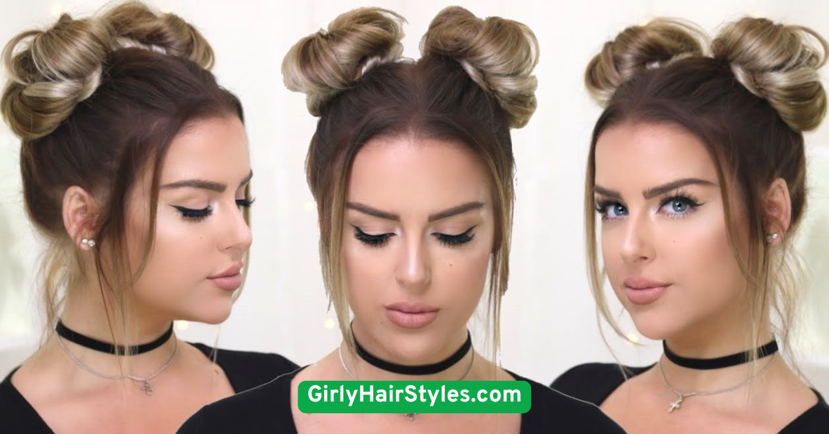 Double Buns with Center Part