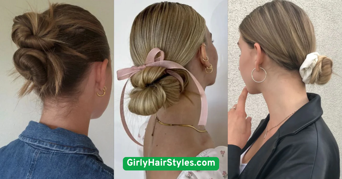 Messy Low Bun with Face-Framing Strands