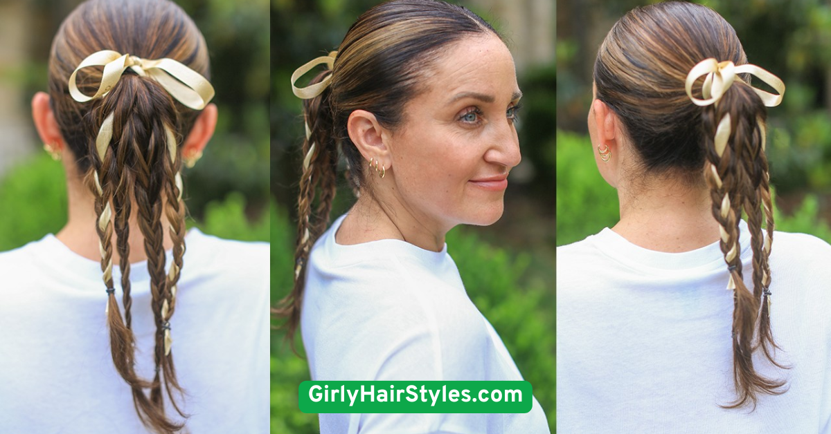 Side Braid with Ribbon Wrap