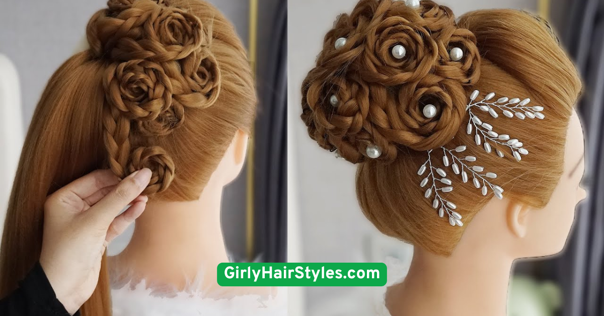 Messy Bun with Floral Clips