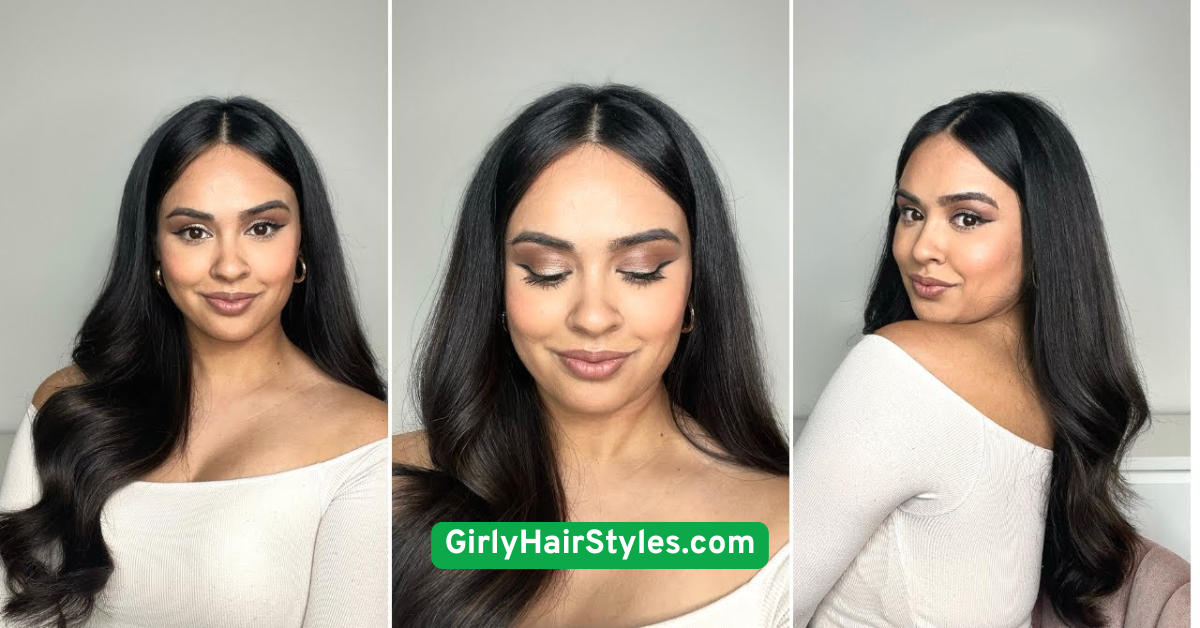 Sleek Straight Hair with a Middle Part