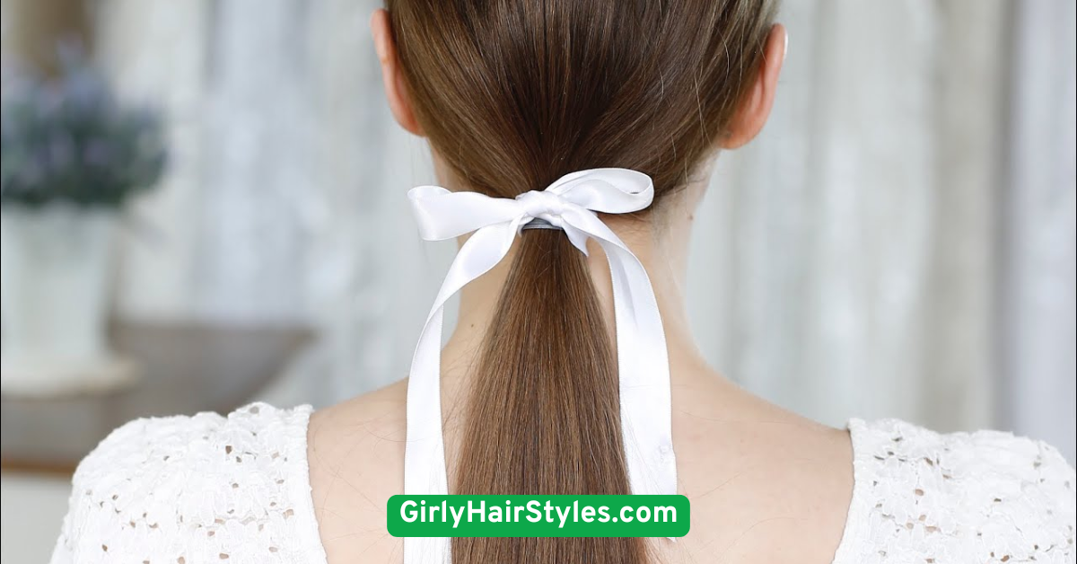 Sleek Low Ponytail with Ribbon
