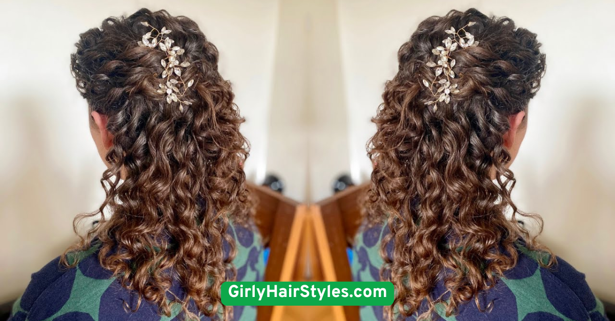 Natural Curls with Floral Clips