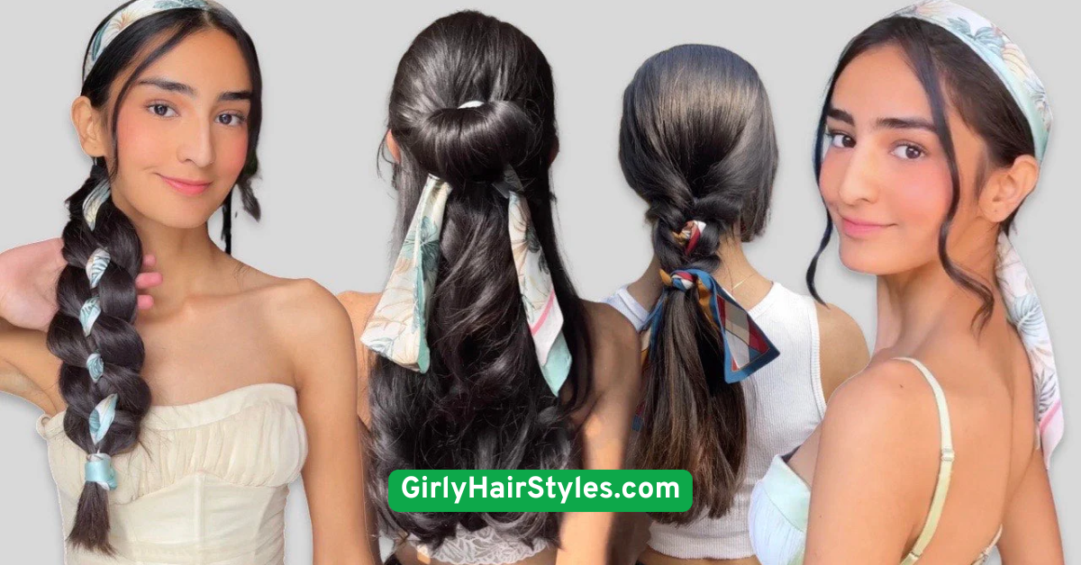 Scarf-Wrapped High Ponytail