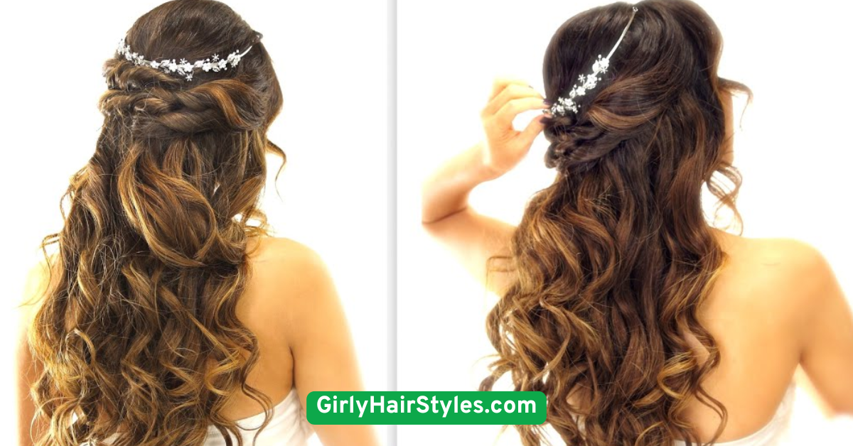 Soft Curls with Hair Clip Crown