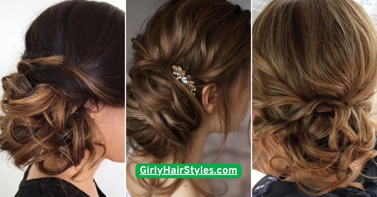 Low Side Bun with Floral Clips