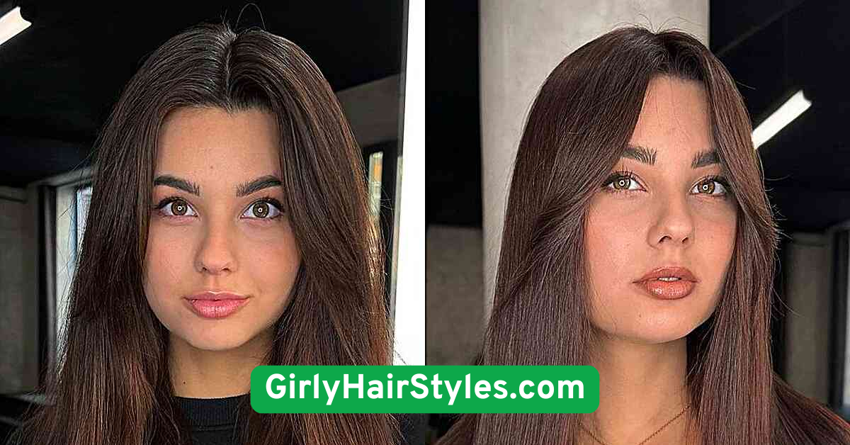 Sleek Straight Hair with Middle Part