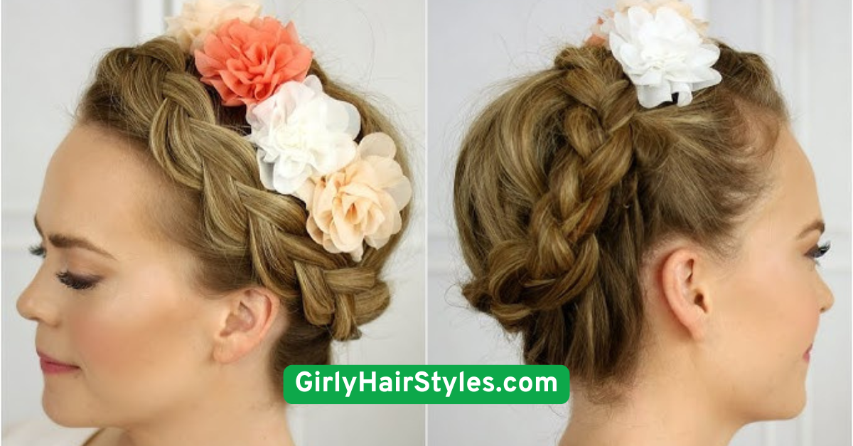  Crown Braid with Flowers