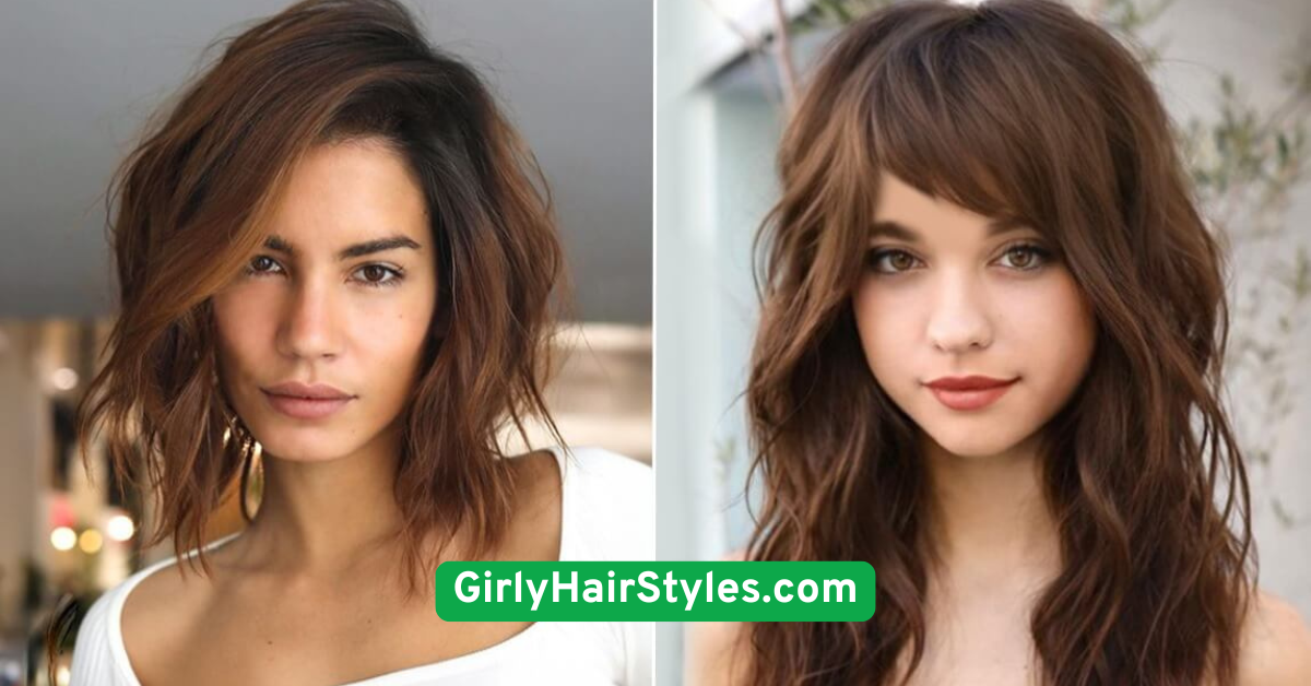 Side Swept Bangs with Curls